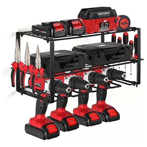 HAVEDAWN 4 Layers Power Tool Organizer, Larger Capacity, Tool Organizers  and Storage, Drill Holder Wall Mount