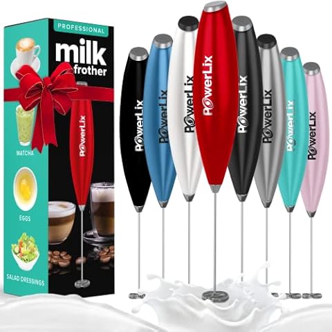 Zulay Kitchen Milk Frother with Stand Handheld Electric Whisk for Coffee  Latte and Matcha Cardinal Red
