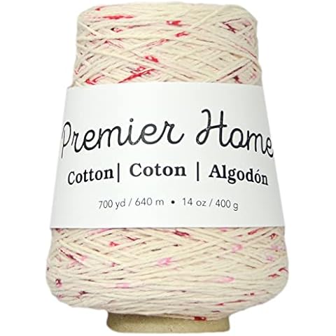 Premier Yarns Home Cotton Cone Yarn, Ideal Knitting and Crochet Supplies,  Made of Recycled Cotton and Polyester, Denim Splash, 700 Yards