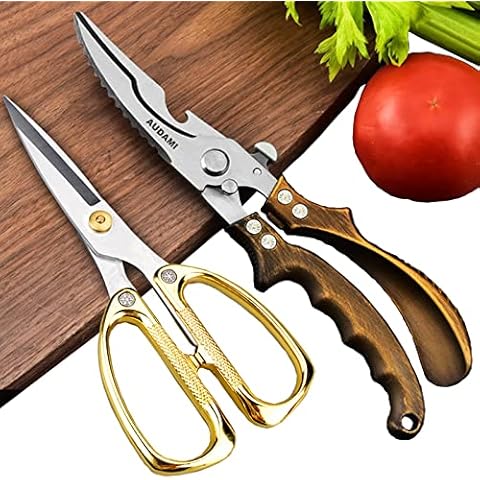 Kitchen Scissors 2Pack,Poultry Shears Heavy Duty Meat Scissors, Dishwasher  Safe Multipurpose Stainless Steel Sharp Utility Food Scissors for Chicken,  Shrimps, Fish, Herb,Seafood 