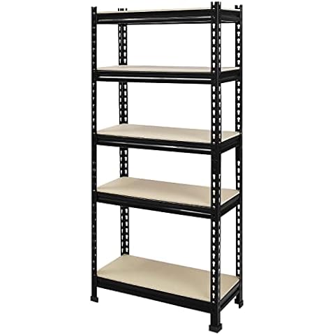 PrimeZone Storage Shelves 5 Tier Adjustable Garage Storage Shelving, Heavy  Duty Metal Storage Utility Rack Shelf Unit for Warehouse Pantry Closet  Kitchen, 28 x 12 x 59, Black