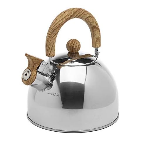 Dr.HOWS Deluxe Stainless Steel Tea Kettle Stovetop 3.5L, Tea Pot Food Grade  Stainless Steel & Folding Silicon Handle, Easy to Clean Suitable for All