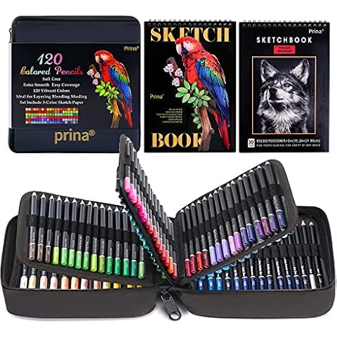 Prina 76 Pack Drawing Set Sketching Kit, Pro Art Sketch Supplies with  3-Color Sketchbook, Inc Review 