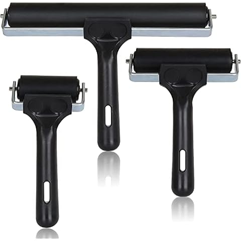2 Piece Rubber Brayer Roller Set, 2.4 and 4 Inch Hard Rubber Rollers for  Printing Wallpapers, Crafting, Versatile Tools for Art, Craft, DIY Projects  
