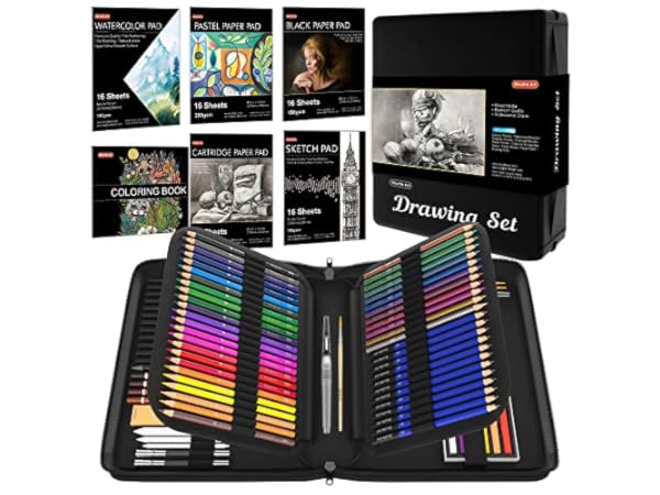 Sculpt Pro Premium Art Drawing Set-24 pc Manga Anime Animation Sketch &  Comic Cartoon Tools Kit w Ink, Watercolors, Knives, Pen, Nibs, Eraser, and