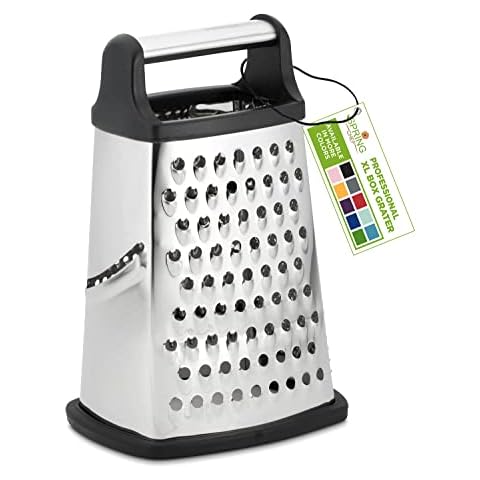 Zulay Kitchen Professional Stainless Steel Flat Handheld Cheese Grater -  Black