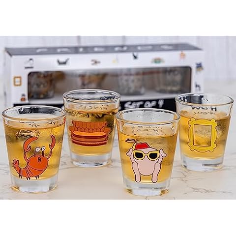 PuGez The Office Shot Glass Set, The Office TV Show Merchandise, 4-Piece  Office Inspired Shot Glasses, The Office Gifts for Office Fans