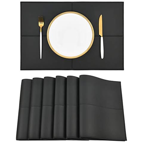 Juvale Set of 6 Blue Faux Leather Placemats for Dining Table Decor and  Accessories, 17.75 x 11.75 in in 2023