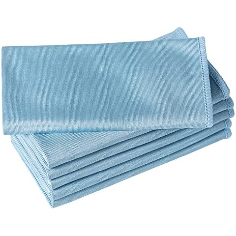 Puomue Microfiber Kitchen Towels and Dishcloths Set, 26 X 18 Inch and 12 X  12 Inch, Set of 12 Bulk Lint Free Dish Towels for Drying Dishes, Blue