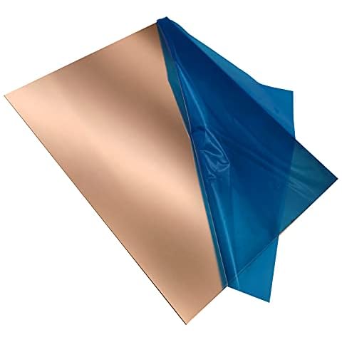 2 Pcs 99.9%+ Pure Copper Sheet, 6 x 6, 20 Gauge(0.81mm) Thickness, No  Scratches, Film Attached Copper Plates 