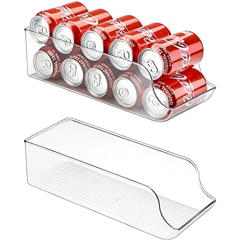 SimpleHouseware Soda Can Organizer for Refrigerator/Pantry, Clear, Set of 4