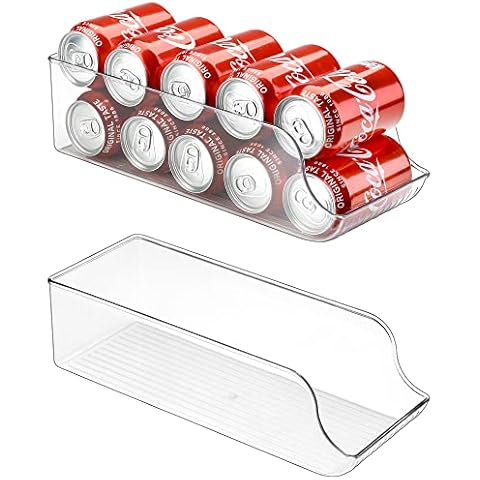 SimpleHouseware Soda Can Organizer for Refrigerator/Pantry, Clear, Set of 4