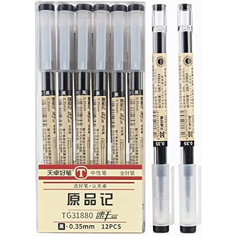 12Pcs Gel Pen Refills 0.38mm Ultra Fine Point Needle Tip Replace