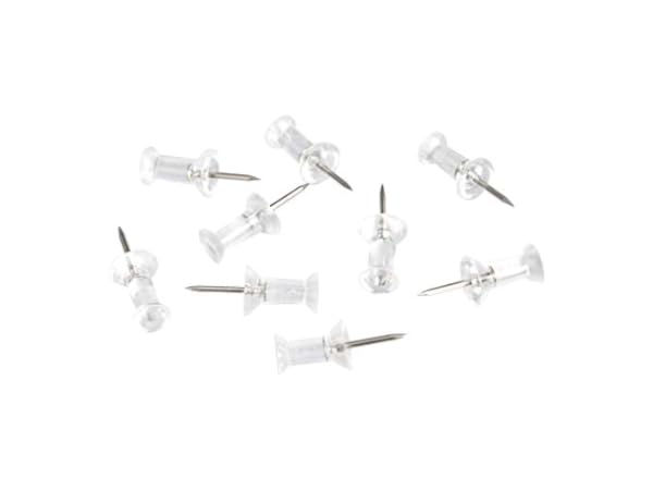 Officemate Push Pins in Reusable Box, Clear, Box of 100 (92707