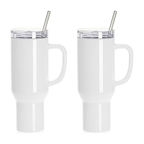 PYD Life Sublimation Blanks Tumbler Skinny Straight Matte White Powder  Coating 20 OZ Coffee Stainless Steel Tumbler Cups with Lid and Metal Straw  for