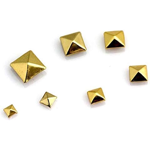 100Pcs 100mm-15mm Four Jaw Rivets Spikes Studs Metal Punk Spikes Spots  Square Pyramid Studs for Punk Craft Leather Clothing Shoes Decoration