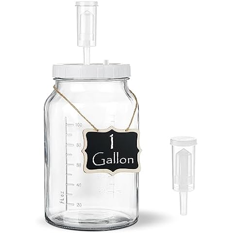 Super Wide-Mouth Glass Jars with Hinged Lids, 1-Gallon (4100 ml) Leak Proof Glass Canning Jars with Airtight Lids and Measurement Marks Large Capacity