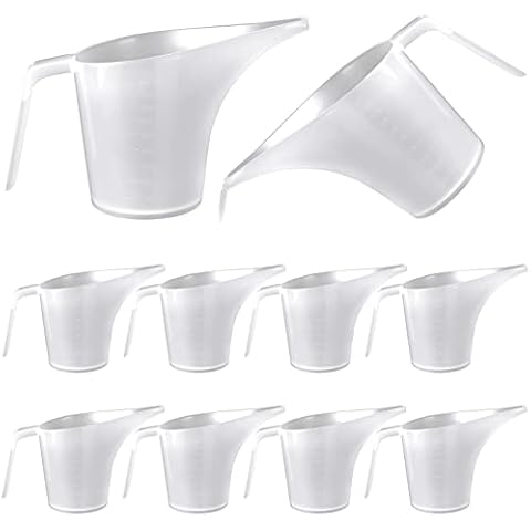 HOME-X Big Number Clear Plastic Measuring Cup with Handle and Pour