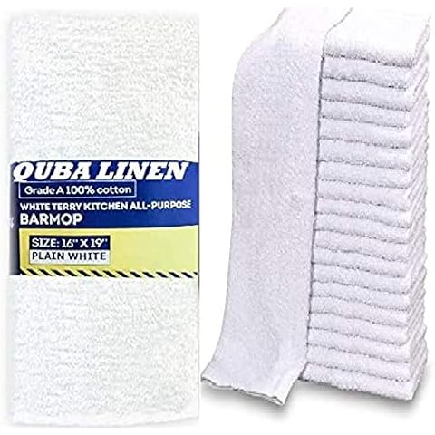 QUBA LINEN Wash Cloth Set - Pack of 24, 100% Cotton - Flannel Face Cloths,  Highly Absorbent and Soft Feel Fingertip Towels (12x12 Pack of 24)