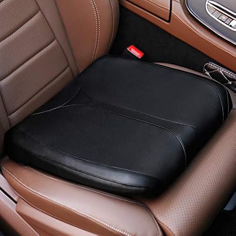 Big Ant 2pc Car Seat Cushions Covers Pads Mats Edge Wrapping PU Leather  Black