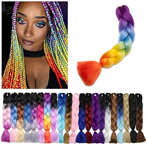 Rainbow Box Braids