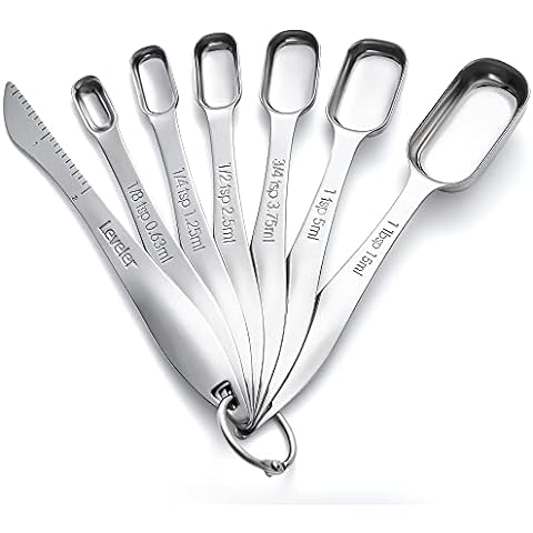 UIRIO Measuring Spoons Set Stainless Steel - Set of 6 Stacking Metal Small  Teaspoons Tablespoons - 1/8 TSP, 1/4 TSP, 1/2 TSP, 1 TSP, 1/2 Tbsp, 1Tbsp 