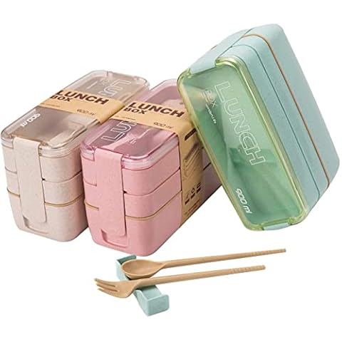 Stackable Bento Box With Large Capacity Leak Proof Eyeglass Jojo