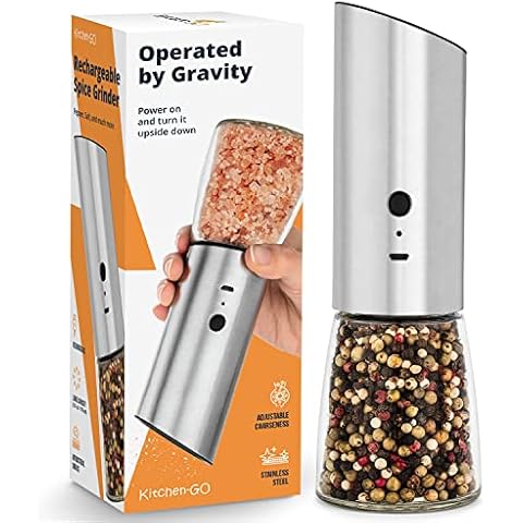 1pc Multifunctional Stainless Steel Electric Pepper Grinder, Kitchen Black  Pepper, Sea Salt, Food Grinding Bottle, One-handed Automatic Operation,  Adjustable Roughness