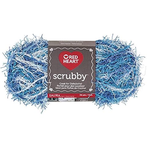 Red Heart Scrubby Jolly Yarn - 3 Pack of 85g/3oz - Polyester - 4