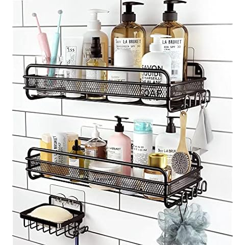 Coraje Shower Caddy, Shower Shelves [5-Pack], Adhesive Shower Organizer No  Drill