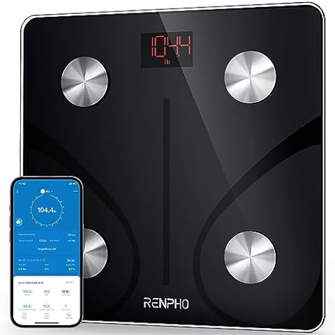 Digital Step On Bathroom Scale - iHome High Precision Body Weight Scale -  Battery Powered with LCD Display - Great for Home Gym - 396 lb (White)