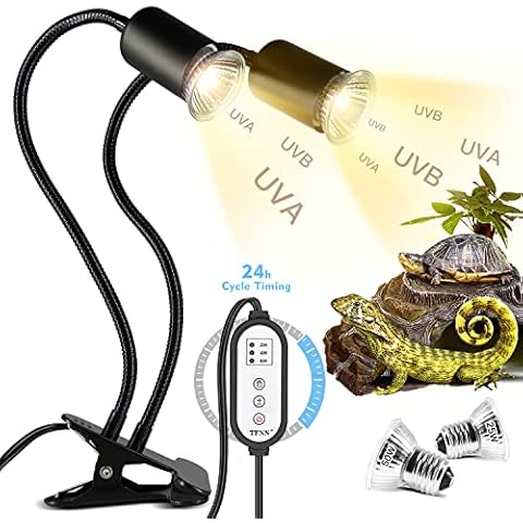 MCLANZOO Reptile Heat Bulb 100W 2 Pack UVA Light Lamp for Lizard, Tortoise, Bearded Dragon, Stick-On Digital Temperature Thermometer, White