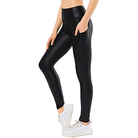 Retro Gong Black Womens Faux Leather Leggings Stretch High Waisted Pleather  Pants X-Small at  Women's Clothing store