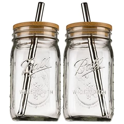 Netany [ 4 Pack ] Glass Cups Set - 24oz Mason Jar Drinking Glasses