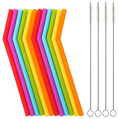 12PCS metal straw cover Silicone Straw Tips, Multicolored Food Grade Straws  Tips Covers Only Fit for 6MM Outdiameter Straws