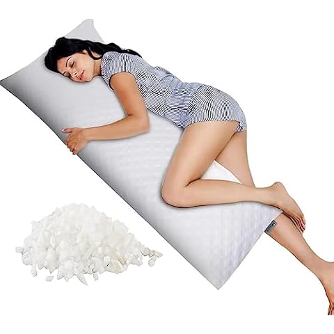 Milliard Full Body Pillow - Shredded Memory Foam with Washable Cover - Long, Hypoallergenic, Firm Hug Pillows for Side and Back Sleepers (54in, Cool