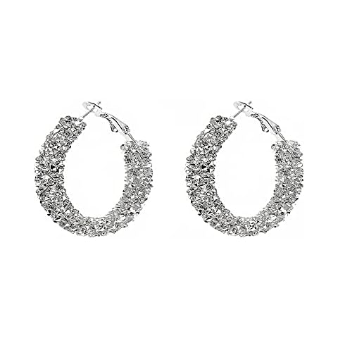 Rhinestone Hoop Earrings for Girls