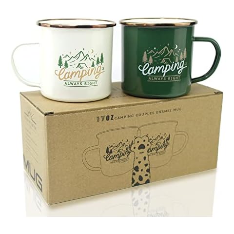 P&P CHEF Enamel Camping Coffee Mug Set of 6, Small Colored Mugs