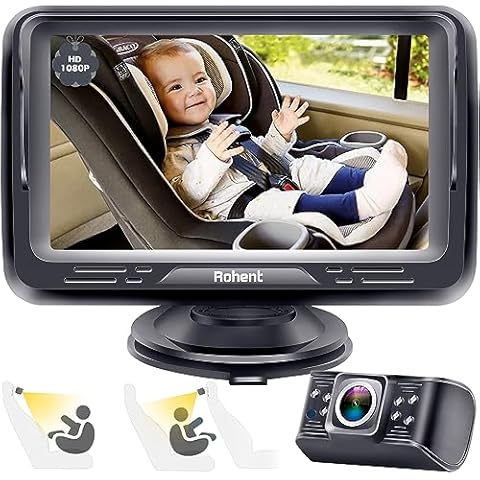  DoHonest Baby Car Camera 7-Inch: USB Plug and Play Easy Setup  360° Rotating Backseat Camera Two Kids HD 1080P Rear Facing Car Seat Camera  Clear Night Vision -V9 : Baby