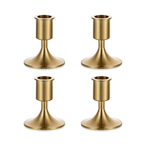 Candlestick Holders Taper Candle Holders, Romadedi Gold Candle Stick Candle  Holder for Table Centerpiece, Wedding Reception, Festive Christmas Mantel