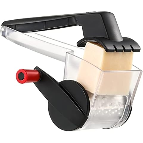 Kitexpert Cheese Grater with Handle, Rotary Cheese Grater