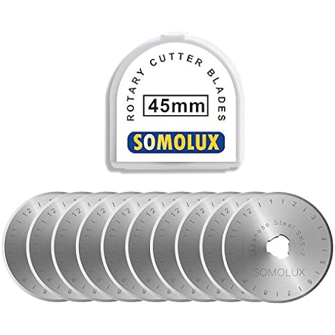 AUTOTOOLHOME Titanium Rotary Cutter Blades 60mm 10 Pack Replacement  Quilting Scrapbooking Sewing Arts Crafts Farbric Paper Cutting Tool