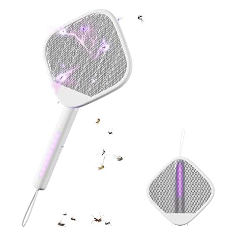 Magic Mesh 2 in 1 Bug Zapper & Swatter- Rechargeable Electric Swatter &  Night Zapping Lamp- Zapping Racket Kills Mosquitos, Flies, & Insects  Outdoors or Indoors