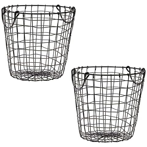 Farmlyn Creek 3 Pack Metal Wire Storage Baskets for Shelves, Pantry,  Closet, Long Narrow Organizer Bin, Black, 16 x 6 x 6 In