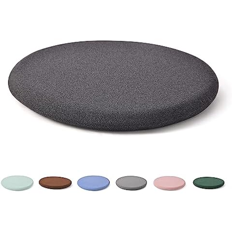 Sigmat Memory Foam Seat Cushion Anti-Slip Soft Round Stool Cushion Chair  Pad 16 Inch Grey