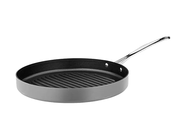 Ninja Foodi NeverStick Premium Hard-Anodized 12-Inch Round Grill Pan Grey