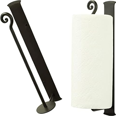 Paper Towel Holders Wall Mount Under Cabinet 13.2In Self Adhesive Drilling  SUS304 Stainless Steel Vertically Horizontally for Kitchen Bathroom Door