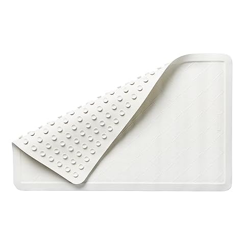 Bino BINO Loofah Non-Slip Bath Mat for Tub, Light Grey - Quick Drying Mildew  Resistant Cushioned Mat with Suction Cups