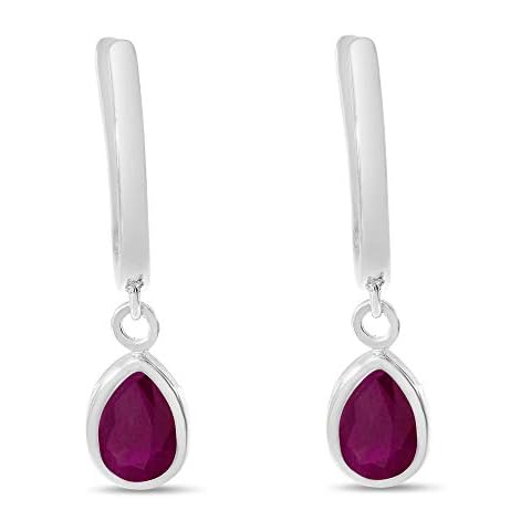 Ruby Hoop Earrings for Girls