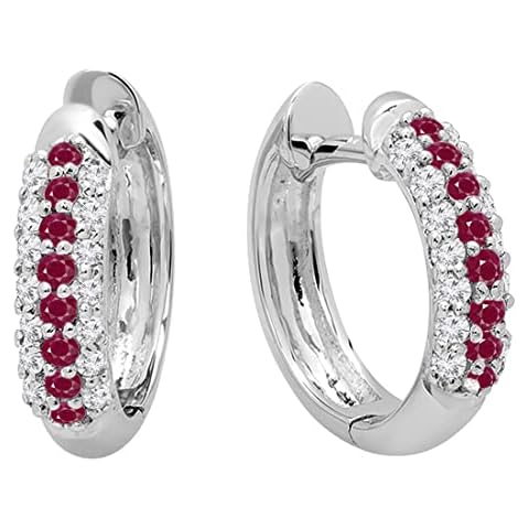 Ruby Hoop Earrings for Girls